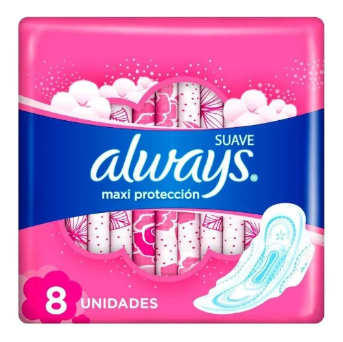 TOALLAS FEMENINAS ALLWAYS X 8U (Rosas)