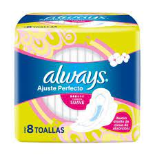 TOALLAS FEMENINAS ALLWAYS X 8U (Amarilla)