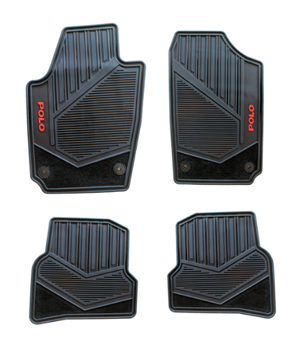 TAPETES ORIGINALES VOLKSWAGEN POLO 2009-2023 LETRAS ROJAS