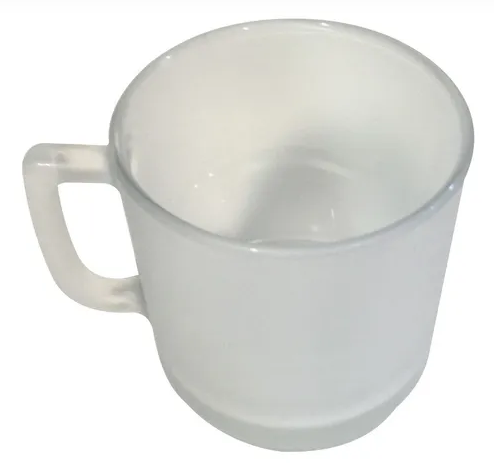 Taza de vidrio esmerilada