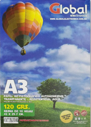 Global A3 120 Grs Film Adhesivo Transparente