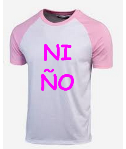 REMERA MANGAS ROSA NIÑO