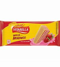 BISCOITO WAFER VITARELLA 80G MORANGO