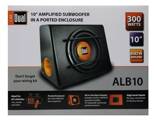 41SUBWOOFER CON CAJON AMPLIFICADO DUAL 10" ALB10 300W