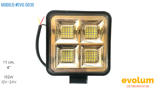 741FARO DE LED CUADRADO EVO-5039 4" 192W 12V-24V