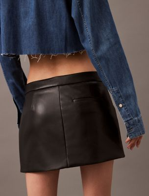 Pleather mini skirt falda
