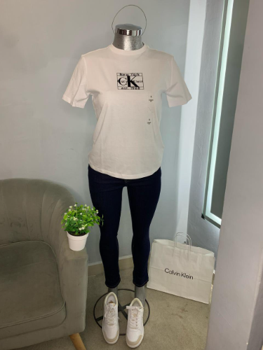 Playera CK mujr S blanco