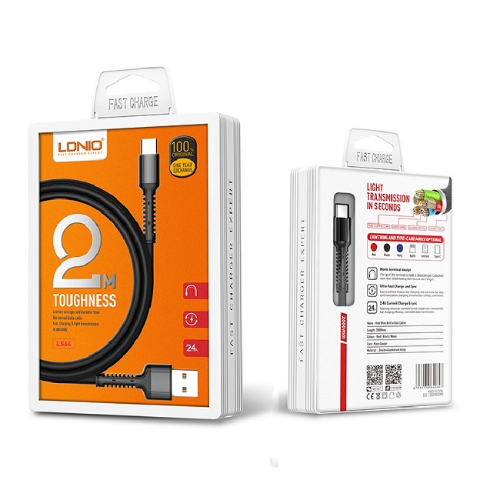 Cable iphone, LDNIO, USB-LIGHTNING, 2m. Gold Plated