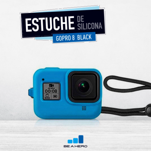Estuche de silicona celeste para GoPro 8