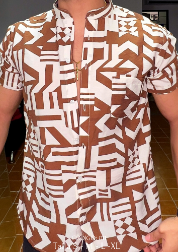 CAMISA ESTAMP/MARRON