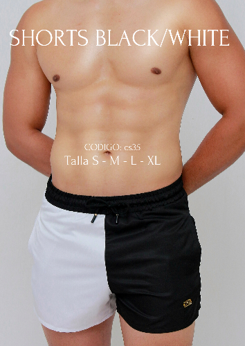 SHORT BLACK/WHITE TALLA L
