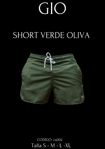 SHORT VERDE OLIVA TALLA L