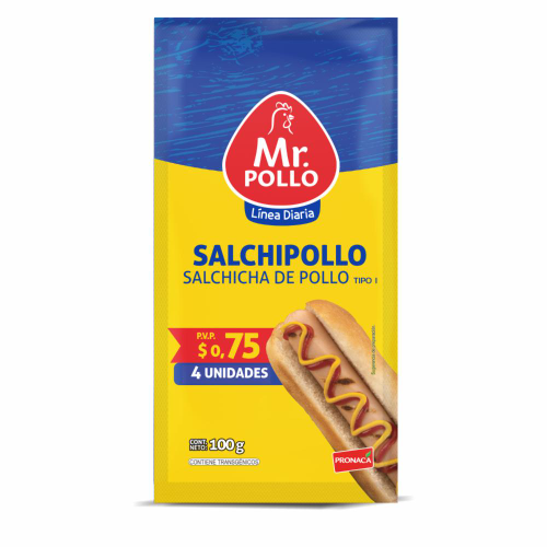 Salchica de Pollo Mr Pollo Linea Diaria