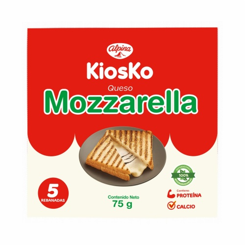 Queso Mozzarella Kiosko 5 rebanadas 75g