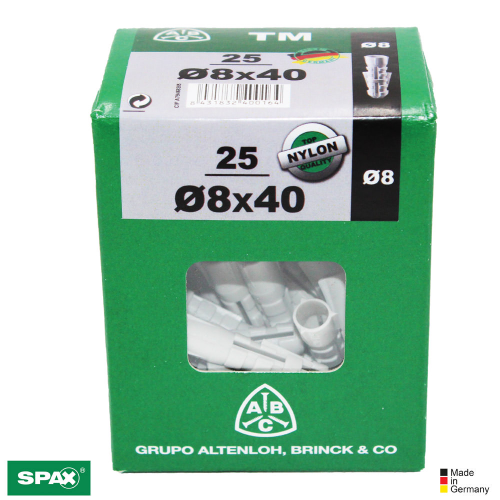 TARUGO ABC SIN TORNILLO 8*40 5/16x1.1/2