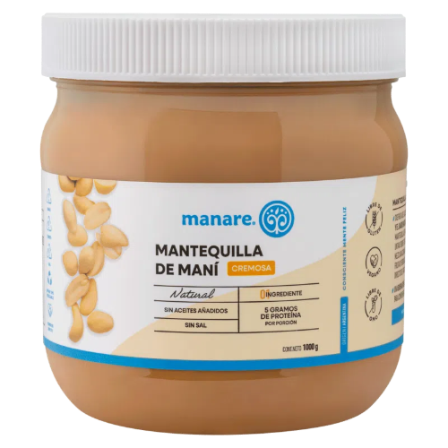 Mantequilla de Mani Cremosa 1000g Manare