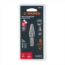 BROCA ESCALONADA OXIDO NEGRO 6 ESCALONES 1/8 A 1/2,TRUPER