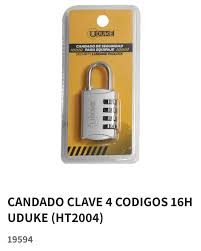 CANDADO CLAVE 4 CODIGOS 16H UDUKE