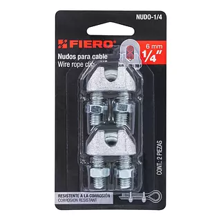 BLISTER DE 2 PERROS DE HIERRO PARA CABLE DE 1/4,FIERO