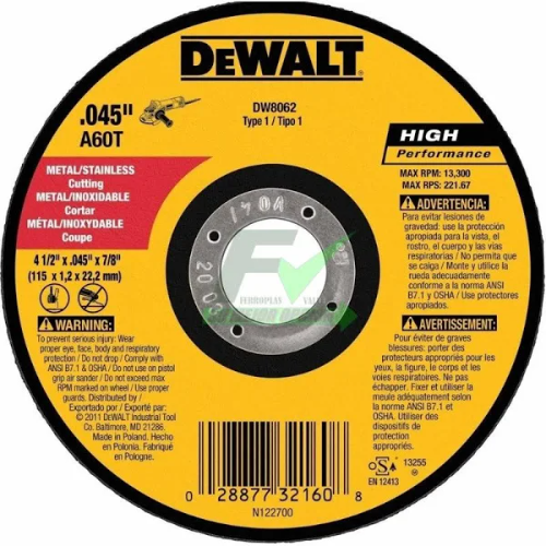 DISCO DE CORETE DEWALT 045"