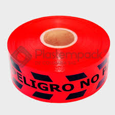CINTA DE PRECAUCION PELIGRO 500MTS ROJA