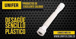 DESAGUE SENCILLO PLASTICO BLANCO UNIFER