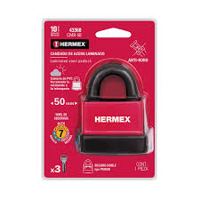 CANDADO LAMINADO,RECUBIERTO DE PLASTICO,50MM HERMEX
