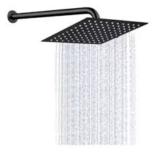 DUCHA REGADERA 10" CUADRADA NEGRA  ACERO INOXIDABLE UDUKE