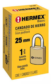 CANDADO DE HIERRO 25MM CORTO,CAJA HERMEX