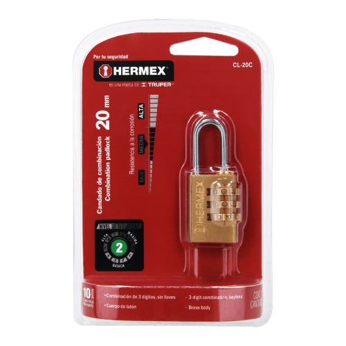 CANDADO HERMEX 20MM CON CLAVE