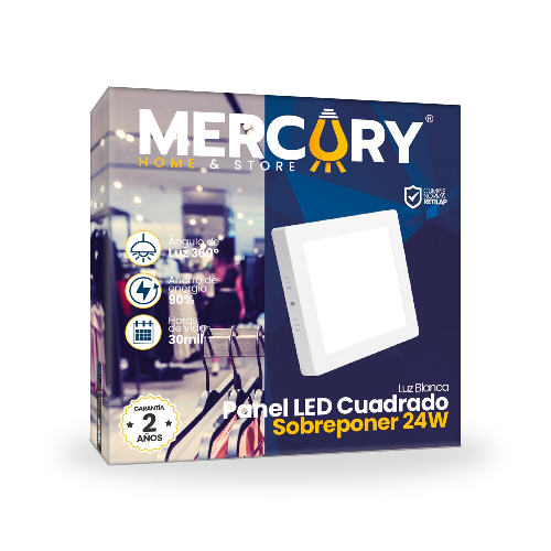 PANEL SOBREPONER CUADRADO 18W MERCURY