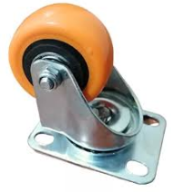 RUEDA INDUSTRIAL 2.5" NARANJA CON FRENO