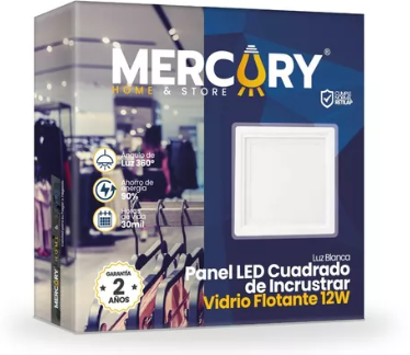 PANEL LED CUADRADO DE INCRUSTAR 6"12W MERCURY