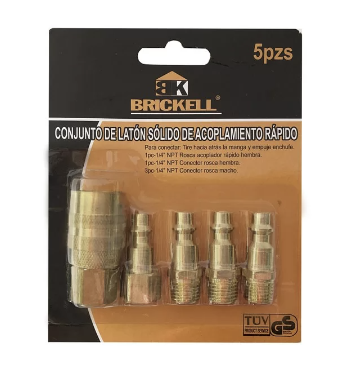 SET ACOPLE RAPIDO PARA COMPRESOR 1/4 X 5PZS BRICKELL
