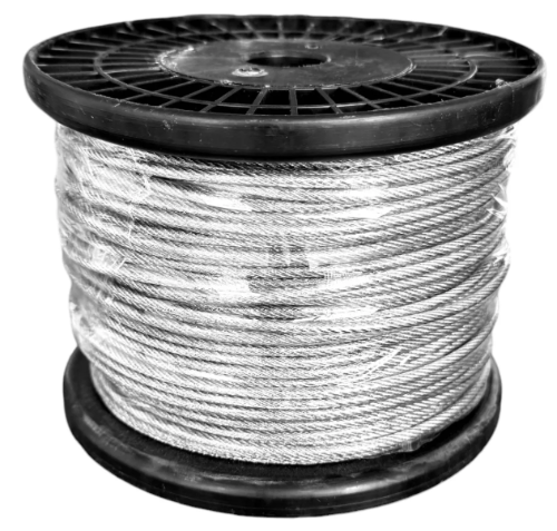 GUAYA EN ACERO 7X7 HILOS 3/16" X 1 MTS