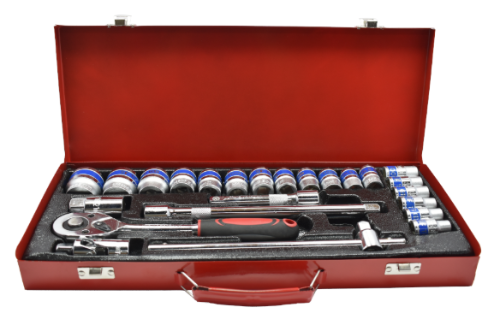 SET COPAS 1/2 X 24 PCS CAJA ROJA METALICA