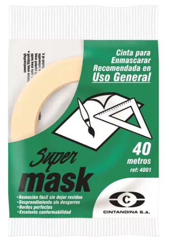 Cinta De Enmascarar 12 Mm x 40Mts. Andina