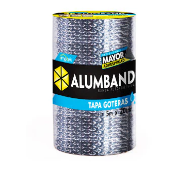 Cinta Adhesiva 20 Cm x 10 Mts. Tapa Gotera Alumband