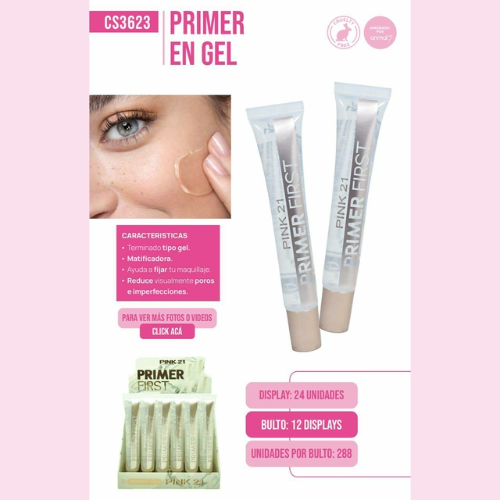 PRIMER PARA MAQUILLAJE FIRST PINK21 (X1)PRIMER PARA MAQUILLAJE FIRST PINK21