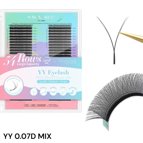 EXTENSIONES DE PESTAÑAS TECNOLOGICAS 54ROWS 2D YY NAGARAKU 0.07D MIX BC1171