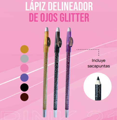 delineador de ojos con gliter