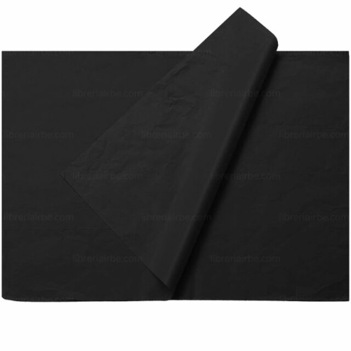 Papel Seda Pliego Negro Mano * 25