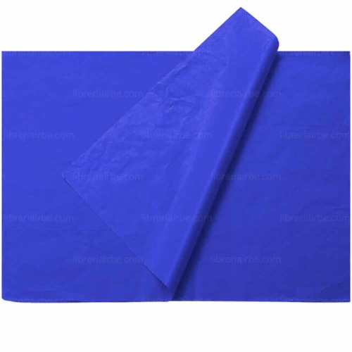 Papel Seda Pliego Azul Rey Mano * 25
