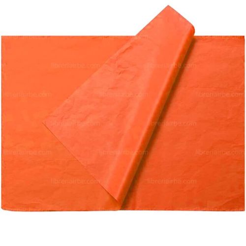Papel Seda Pliego Naranja  Mano * 25