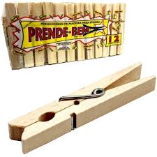PRENDEDOR DE ROUPA C/12 MADEIRA PRENDE B