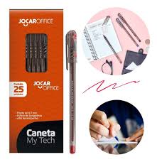 CANETA MY-TECH 0.7MM C/25 VERM JOCAR