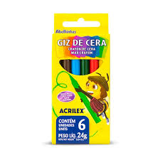 GIZ DE CERA 6 CORES ACRILEX