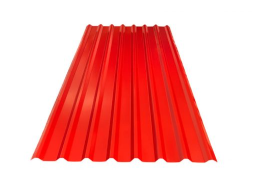 LAMINA ALUZINC CALIBRE 26 8 CRESTAS COLOR ROJO 20 PIES