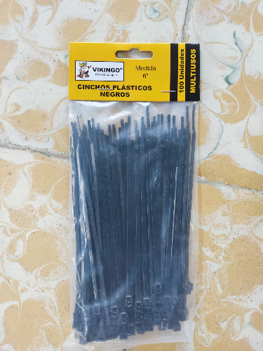 ABRAZADERA PLASTICA AJ 6"X3.7MM 100PC NE
