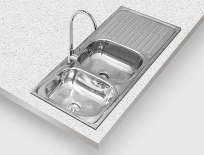 LAVATRASTO EKO 2 PILAS CON ESCURRIDOR DERECHO 120X50CM